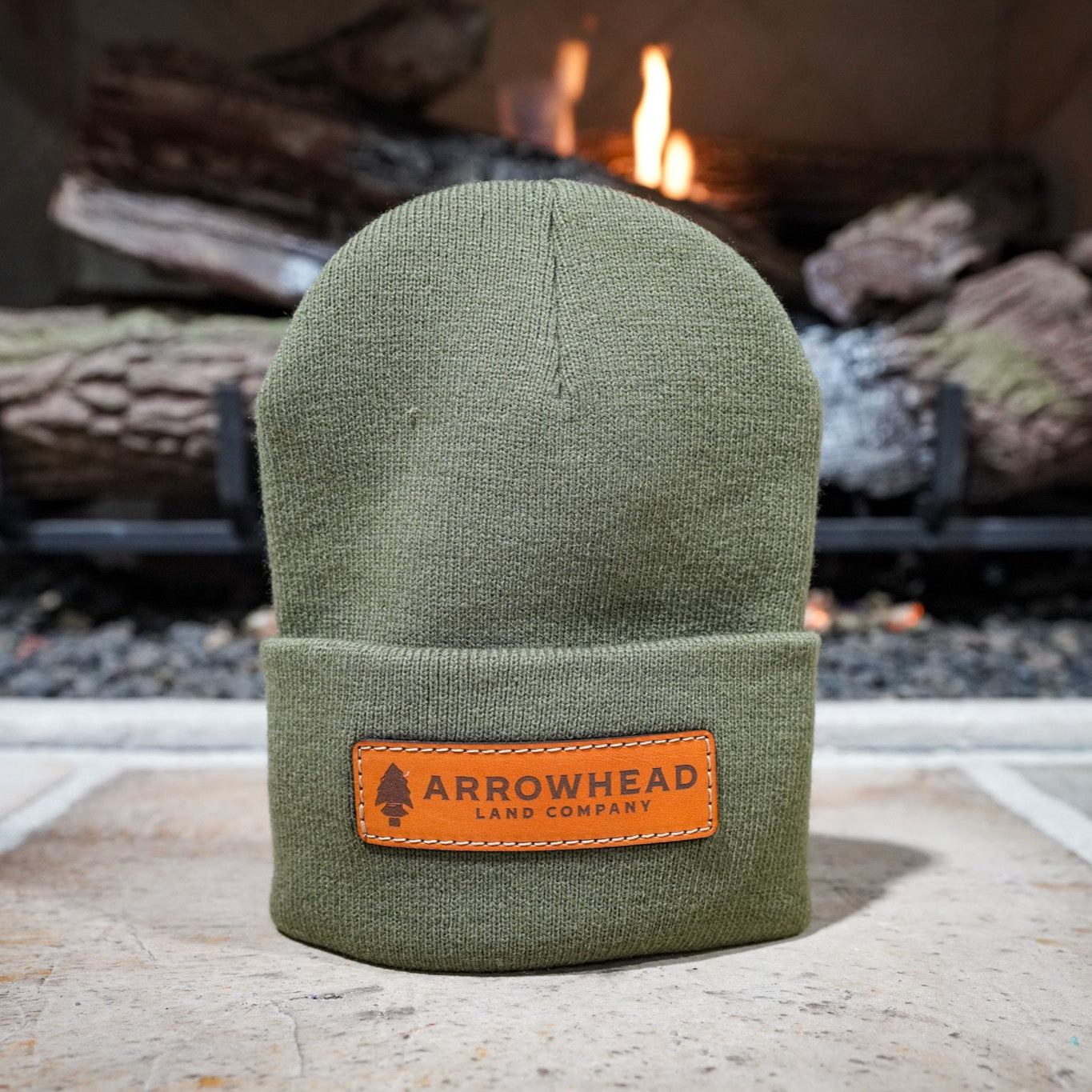 Leather Patch Beanies