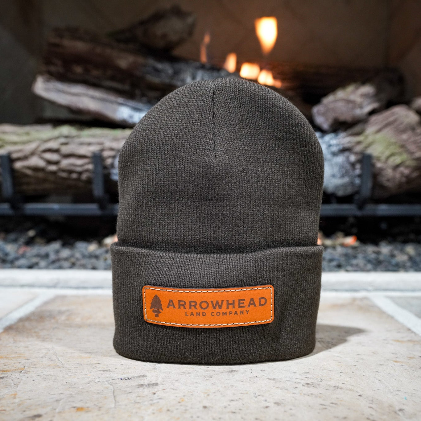 Leather Patch Beanies