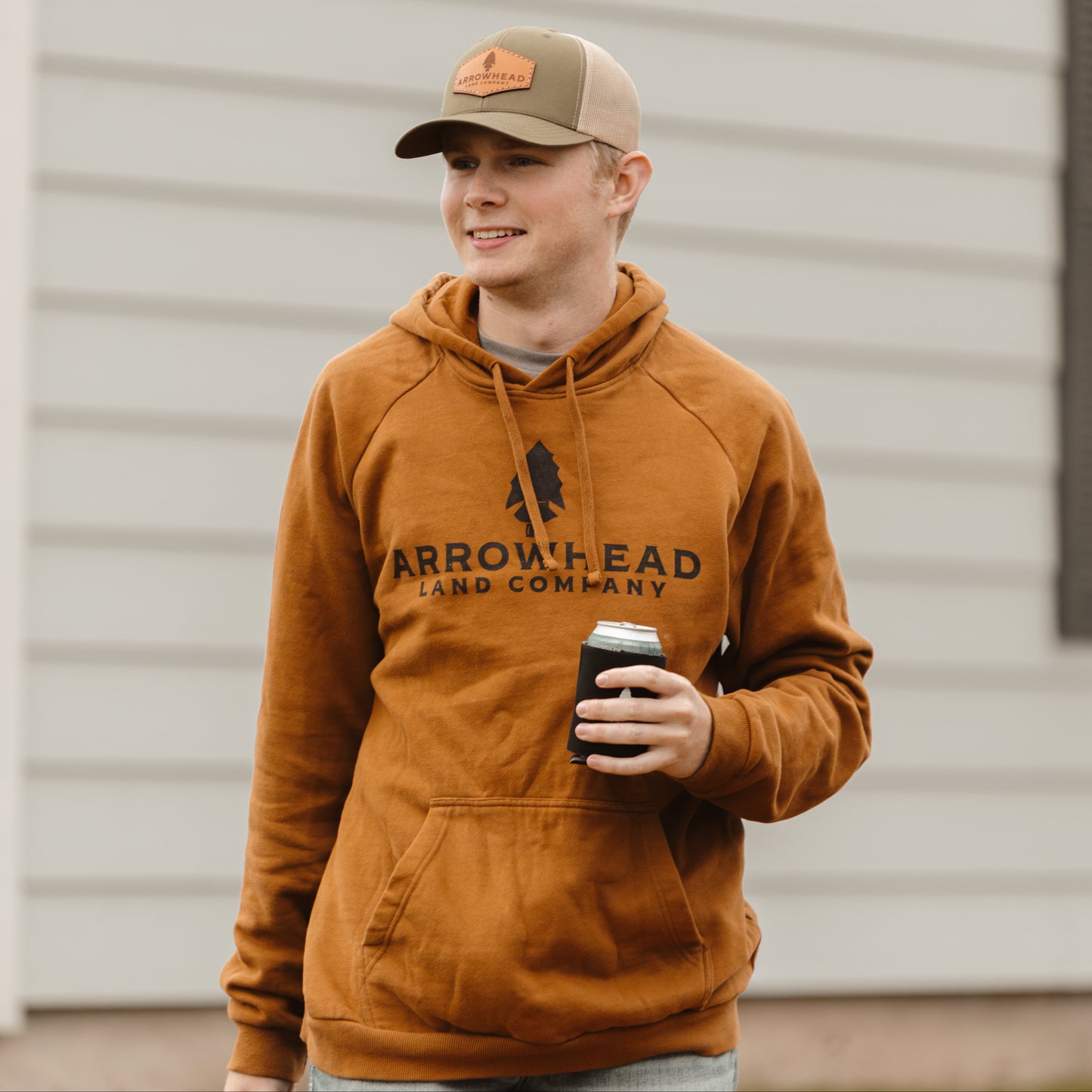 Arrowhead Logo Hoodie - Duck Brown