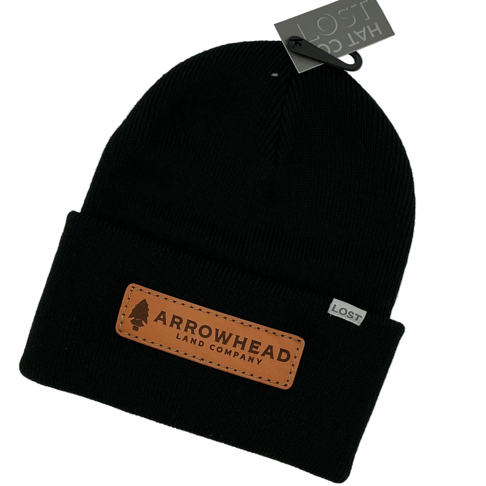 Leather Patch Beanies
