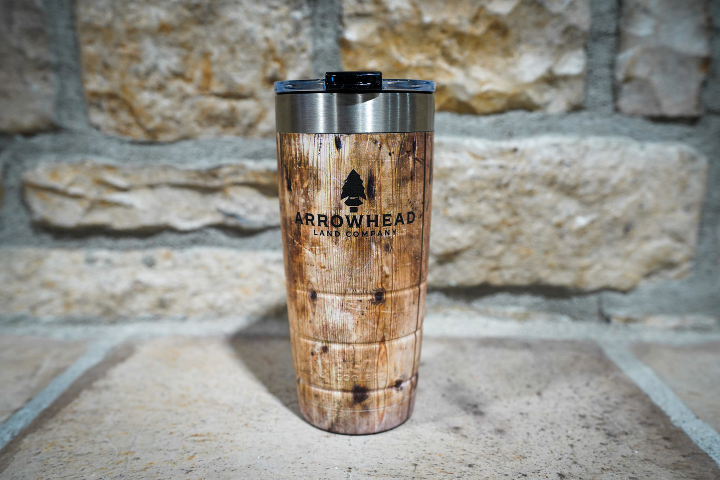 Arrowhead Bison Oak Barrel Tumbler